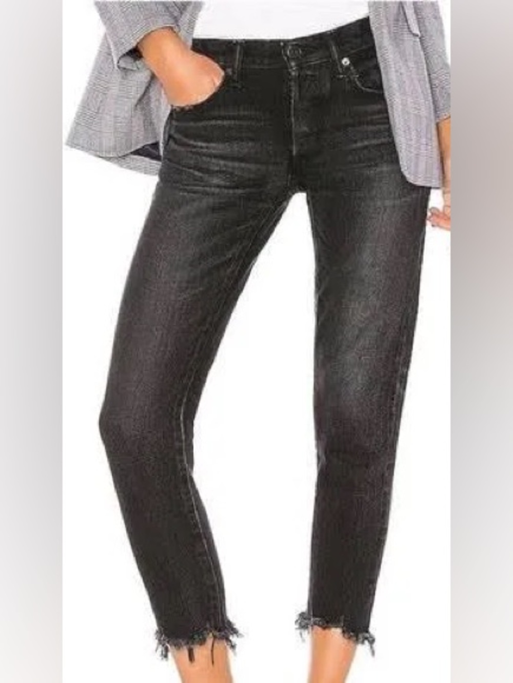 Moussy‎ Vintage High Rise Skinny Jean Washed Black Size 26 Designer Edgy Grunge